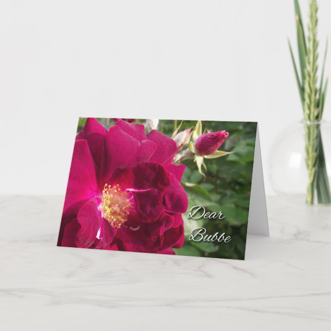 Carte Journée des grands-parents pour Bubbe, Rose rouge  (Devant)