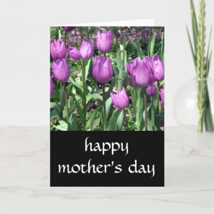 Carte journée des mères de tulipes violettes
