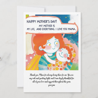 Carte journée des mères heureuses