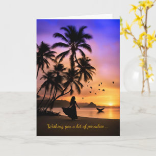 Carte Journee des meres Paradis de plage tropicale avec 