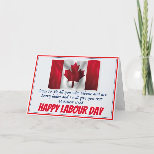 Carte JOURNÉE DU TRAVAIL DU CANADA Écriture du drapeau c (Devant)