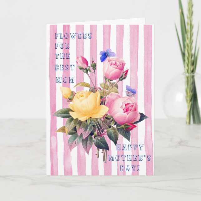 CARTE JOURNÉE FLORALE DE LA MEILLEURE MÈRE (Devant)