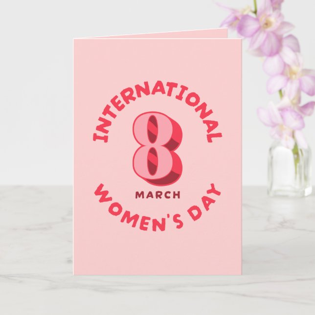 Carte Journée internationale de la femme rose 8 mars (Orchidée)