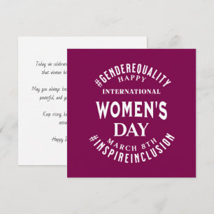 Carte Journée internationale des femmes Égalité du 8 m