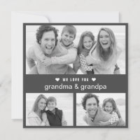 Journée moderne des grands-parents Photo en noir e