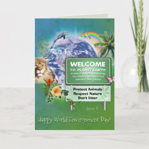 Carte Journée mondiale de l'environnement heureux