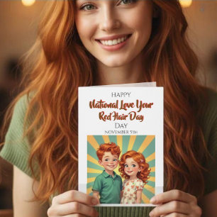 Carte Journée nationale d'amour pour les cheveux roux   