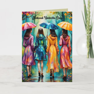 Carte Journée nationale des parapluies Quatre femmes