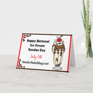 Carte Journée nationale du sundae de glace, le 8 juillet