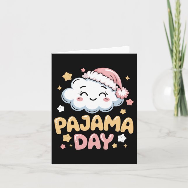 Carte Journée Pyjama Mignon Nuage Art de Dessin Animé (Devant)