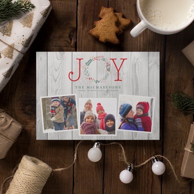 Carte JOY CHRISTMAS Photo Collage (Créateur téléchargé)