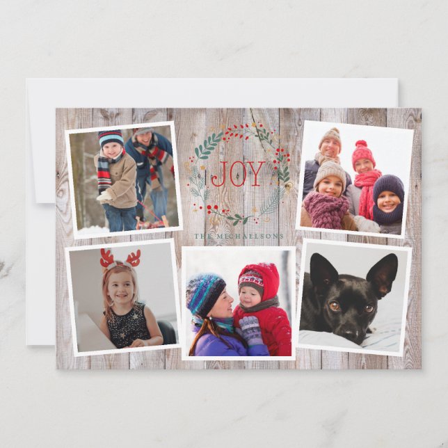 Carte JOY CHRISTMAS Photo Collage (Devant)