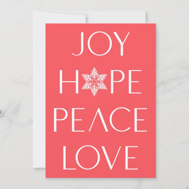 Carte Joy, Hope, Love, Peace Red All Favs (Devant)
