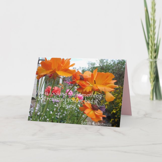 Carte Joy Orange fleurs de printemps dans Garden Card (Devant)