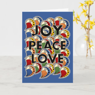 Carte Joy Peace Love - Black Text & Custom Background