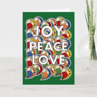 Carte Joy Peace Love - Custom Background Color & Message