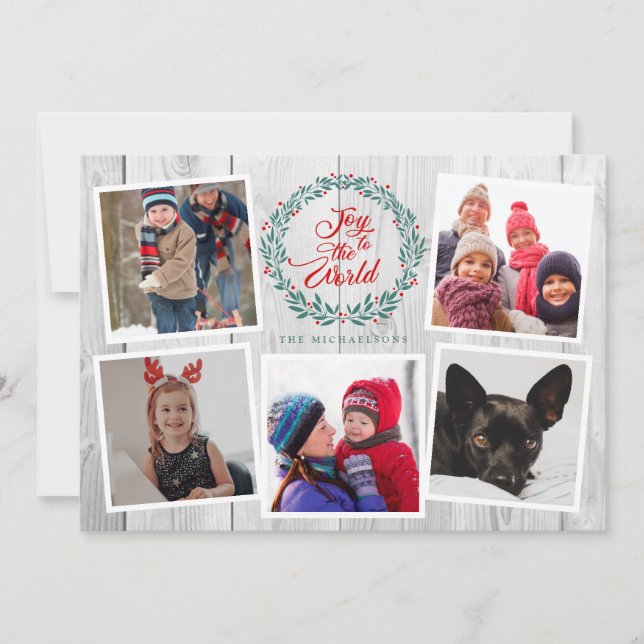 Carte JOY TO THE WORLD CHRISTMAS Photo Collage (Devant)