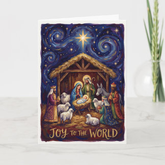 Carte Joy to the World Nativity Christmas Card