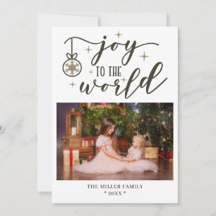 Carte Joy To The World Photo Nom Personnalisé