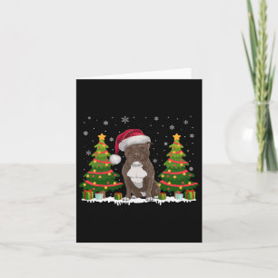 Carte Joyau des arbres de Noël Pitbull Chien Santa Chape