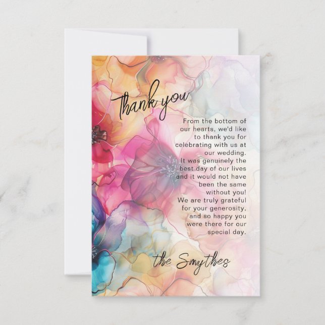 Carte Joyaux Luxe Pink Purples Glamor Thankyou (Devant)