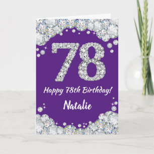 Carte Joyeuse 78e anniversaire Parties scintillant viole