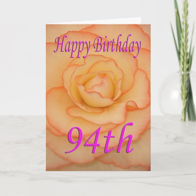 Carte Joyeuse 94e Fleur d'anniversaire (Devant)