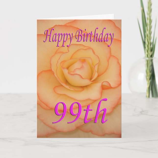 Carte Joyeuse 99e Fleur d'anniversaire (Devant)