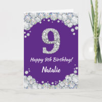 Joyeuse 9e anniversaire Parties scintillant violet