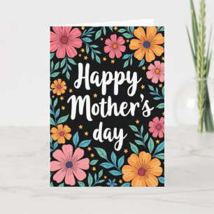 Carte joyeuse à motif floral à pois