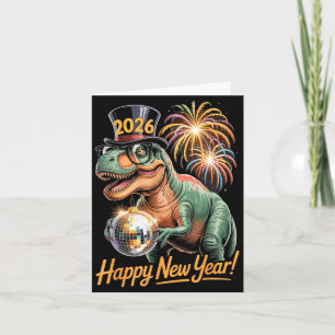 Carte Joyeuse Année 2026 Dinosaure Funny T-rex Tee pour 