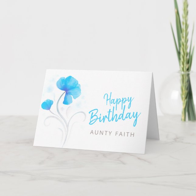 Carte Joyeuse aquarelle d'anniversaire fleurs de style c (Devant)