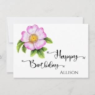 Carte Joyeuse aquarelle florale d'anniversaire