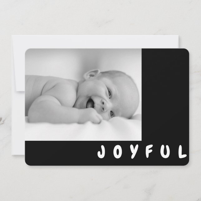 Carte Joyeuse B/W Enfant Photo Black Holiday (Devant)