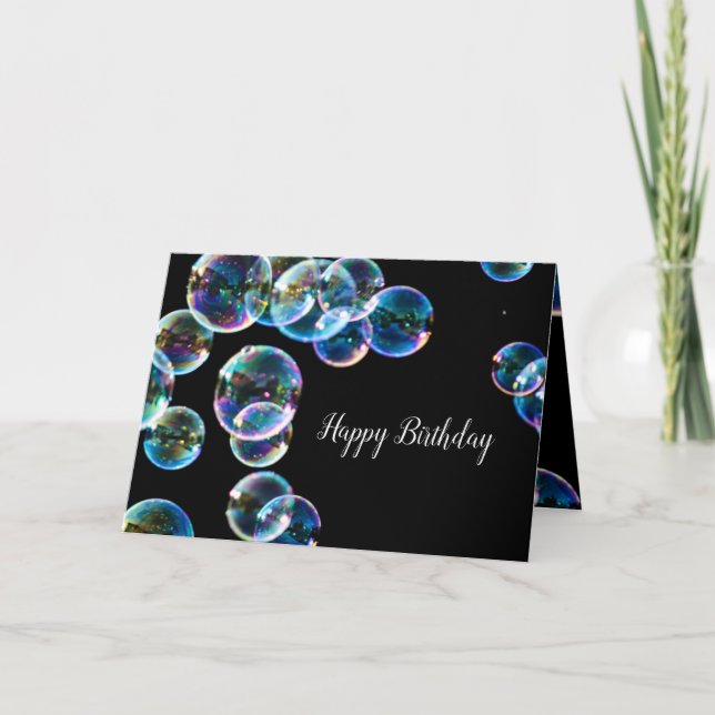 Carte Joyeuse bulle de savon d'anniversaire sur mesure (Devant)