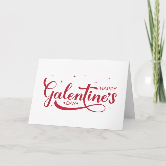 Carte Joyeuse calligraphie de lettre de Galentine’s Day (Devant)