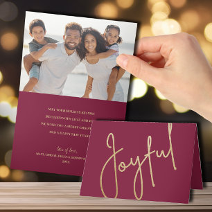 Carte Joyeuse canneberge pliée Photo de Noël