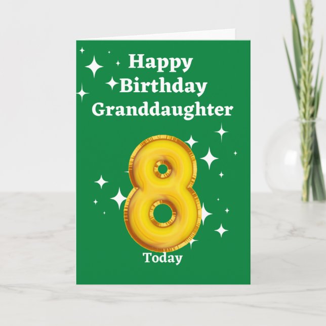 Carte Joyeuse carte-fille 8 Anniversaire (Devant)