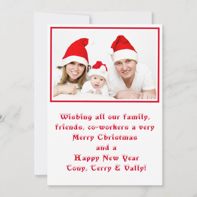Carte Joyeuse Christmas Flat Photo Holiday (Devant)