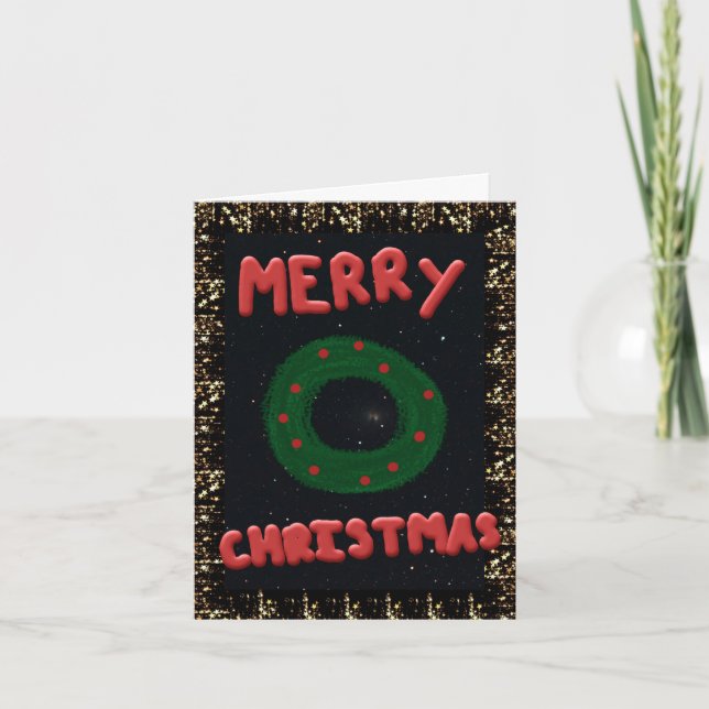 Carte Joyeuse couronne de Noël (Devant)