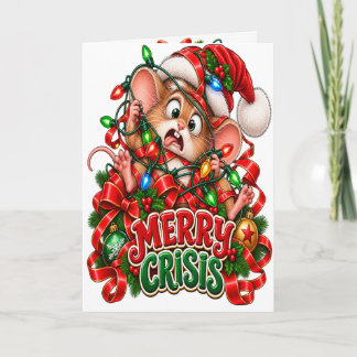 Carte Joyeuse Crise Souris Enchevêtrée Noël Drôle