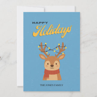 Carte Joyeuse de Fêtes avec Renne Mignon | Photo d