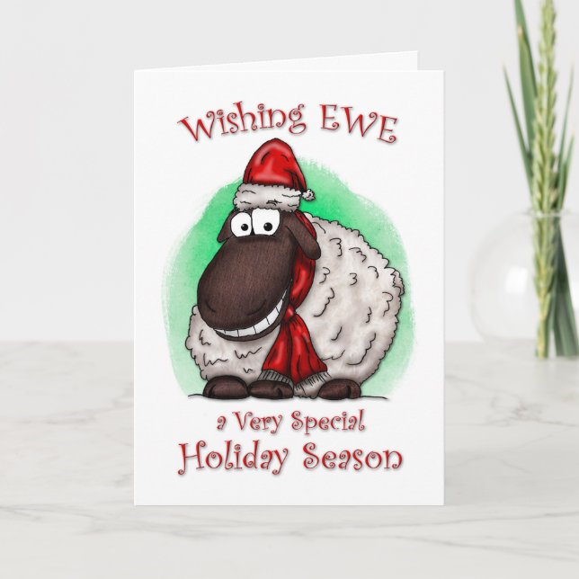 Carte Joyeuse de vacances pour les moutons (Devant)