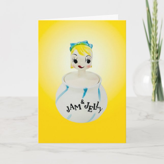 Carte joyeuse de visage souriant et confiture (Devant)