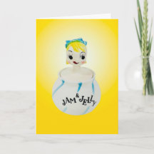 Carte joyeuse de visage souriant et confiture