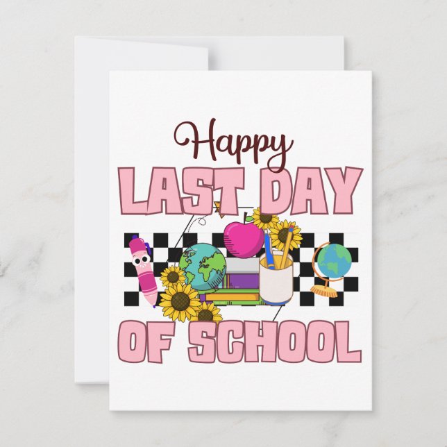 Carte Joyeuse Dernière journée d'école (Devant)