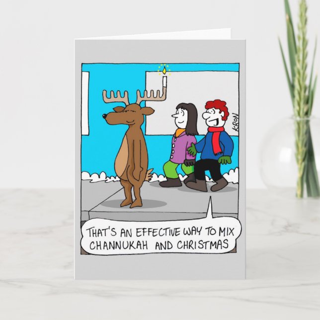 Carte Joyeuse des Fêtes - Channukah et Noël (Devant)