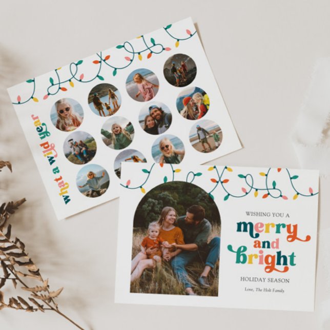 Carte Joyeuse et brillante Multi Photo Holiday (Créateur téléchargé)