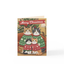 Joyeuse famille de chats de Noël