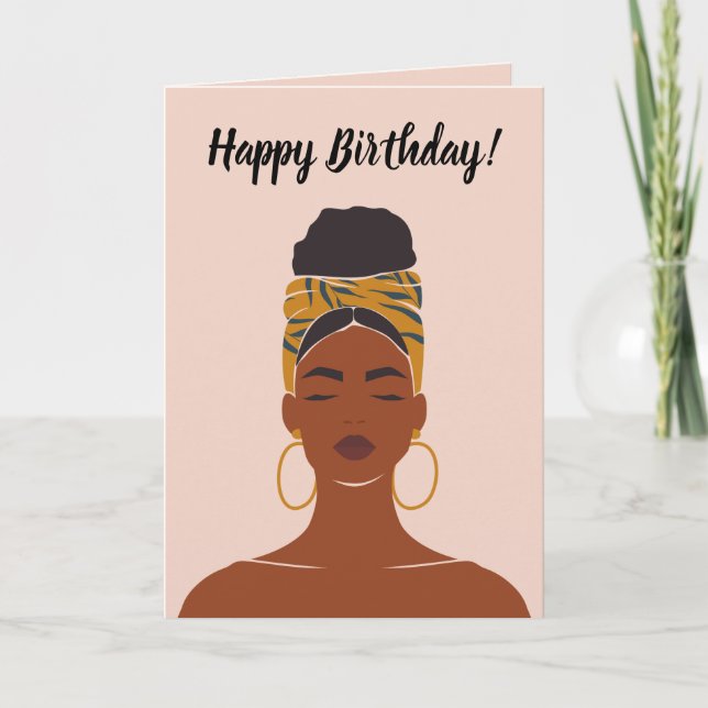 Carte Joyeuse femme noire d'anniversaire (Devant)